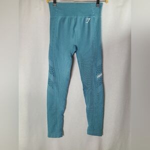 GymShark Flawless Knit Tights Sea Blue size small